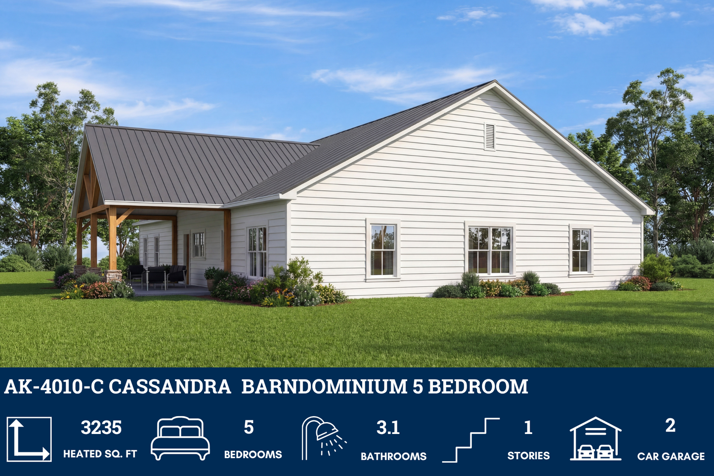 AK-4010-C Cassandra Barndominium House Plan