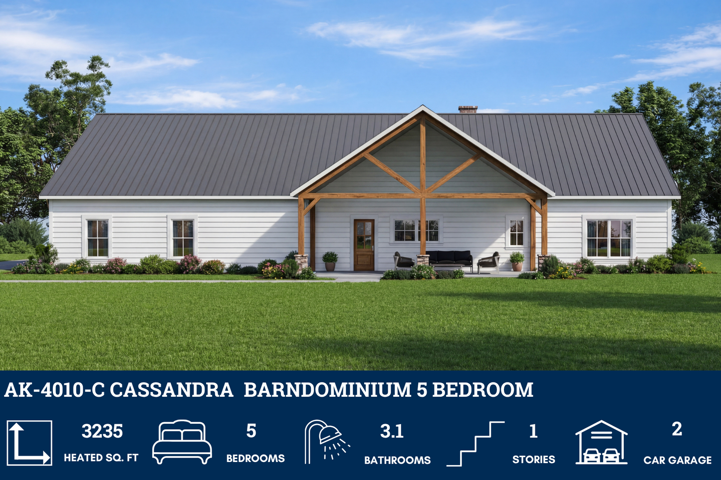 AK-4010-C Cassandra Barndominium House Plan