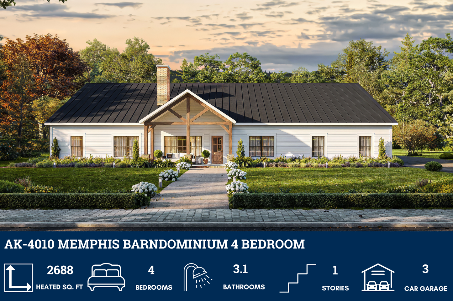 AK-4010 Memphis Barndominium House Plan
