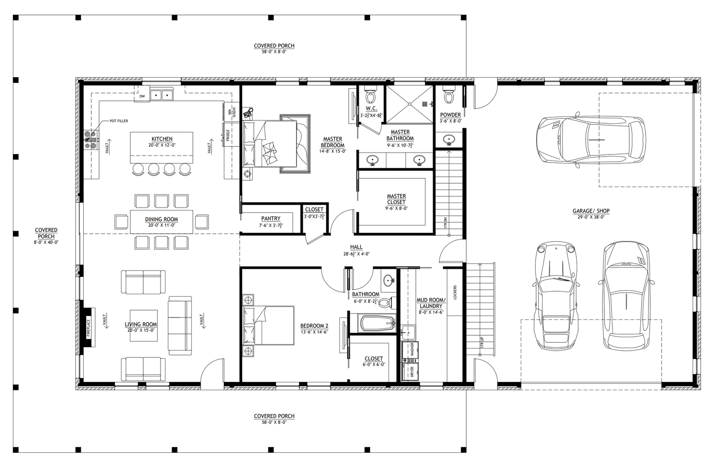 AP-20003-FB Franklin Barndominium House Plan
