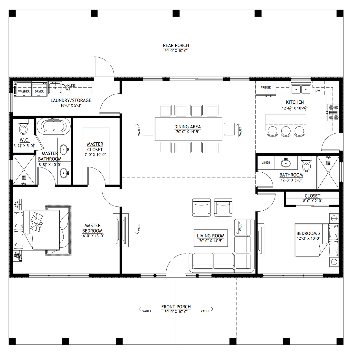 BCO-40001-R Eden Barndominium House Plan