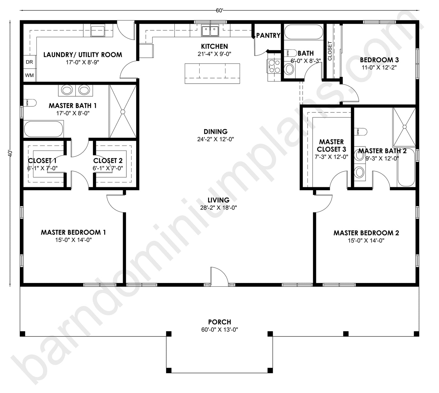 BCO-40002-M Barndominium House Plan