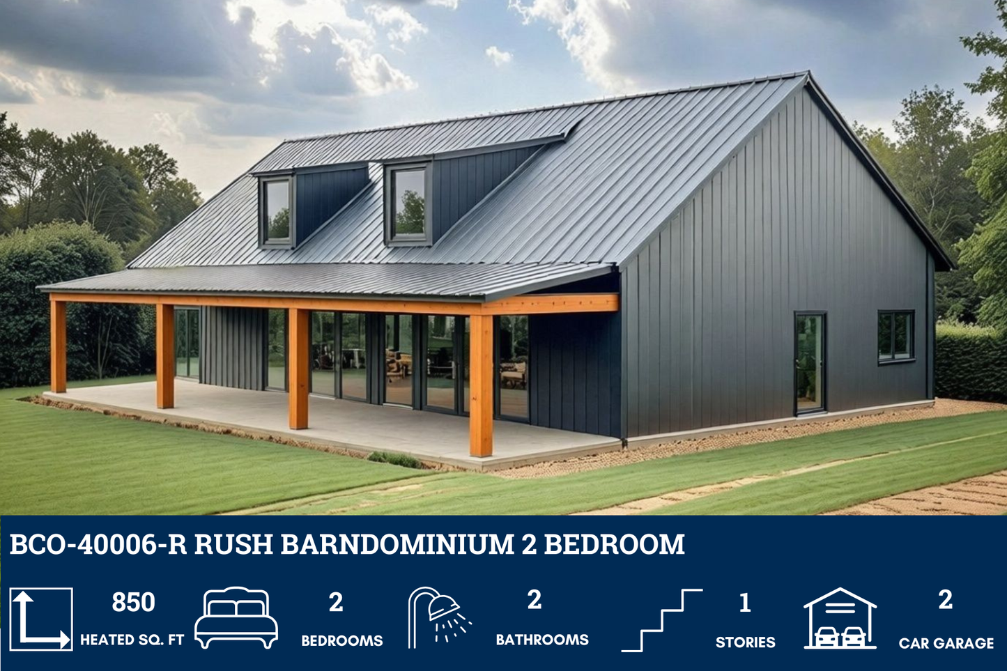 BCO-40006-R Rush Barndominium House Plan