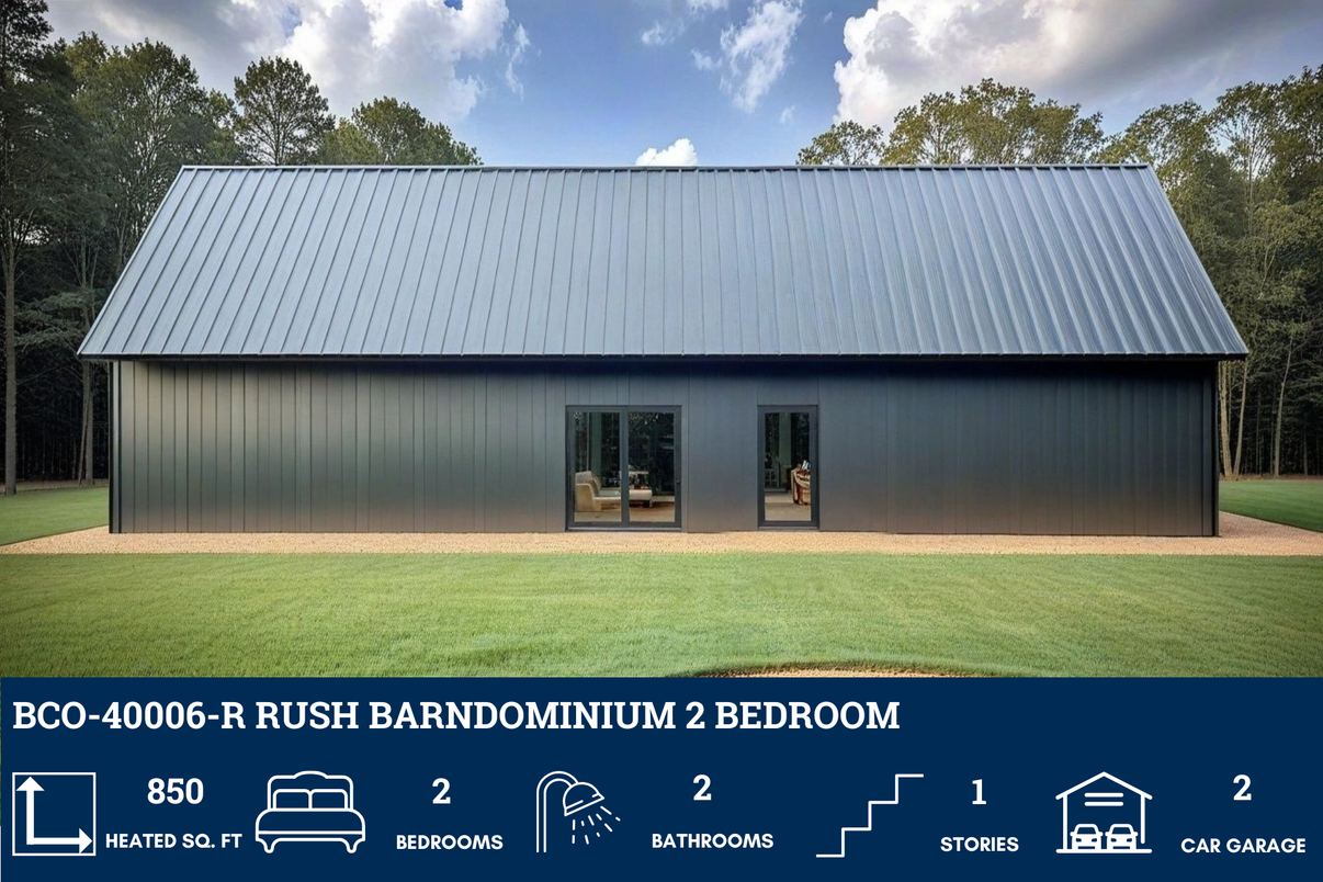 BCO-40006-R Rush Barndominium House Plan – Barndominium Plans