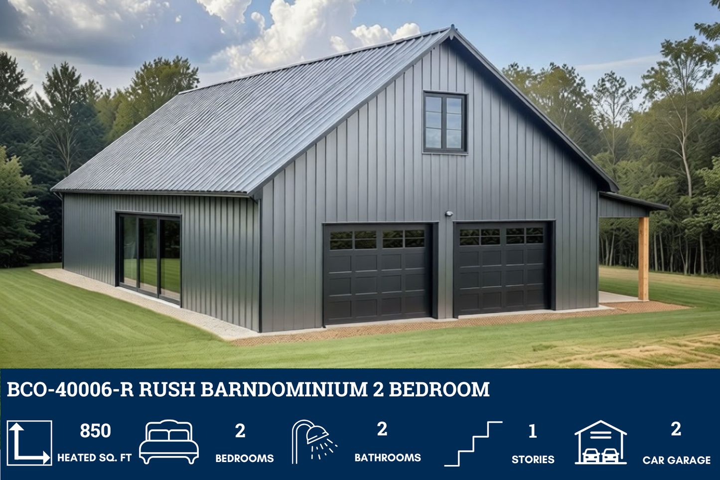 BCO-40006-R Rush Barndominium House Plan
