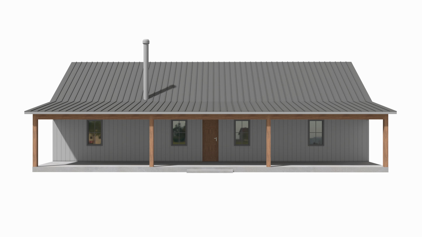 BCO-40006-W Wayne Barndominium House Plan