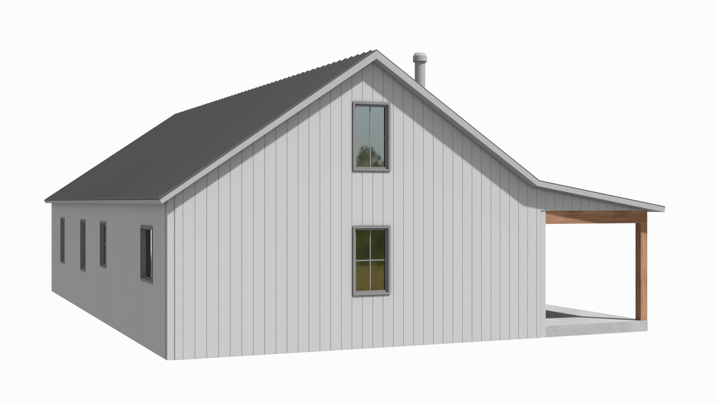 BCO-40006-W Wayne Barndominium House Plan