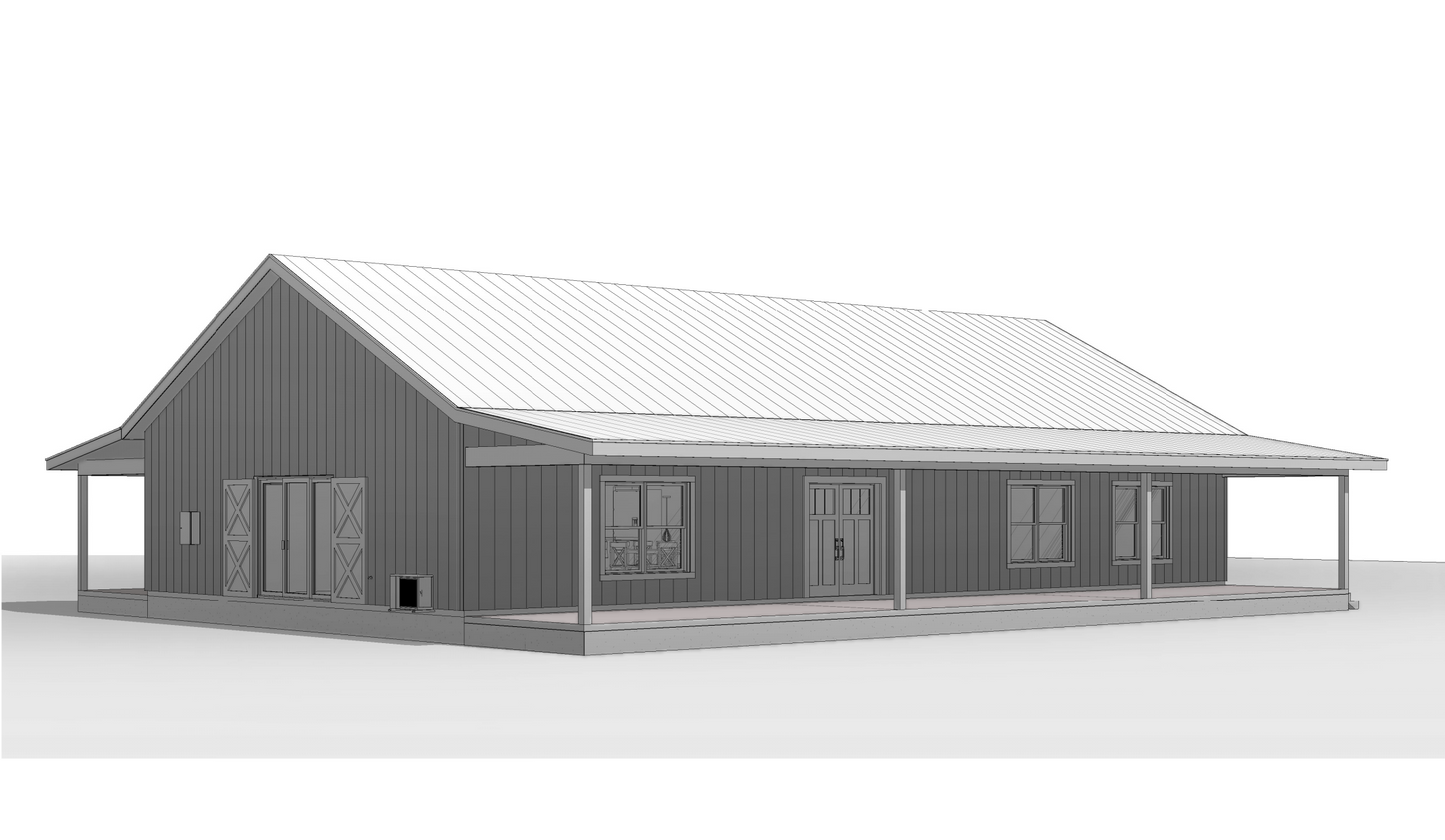 BCO-40007-K Kenneth Barndominium House Plan