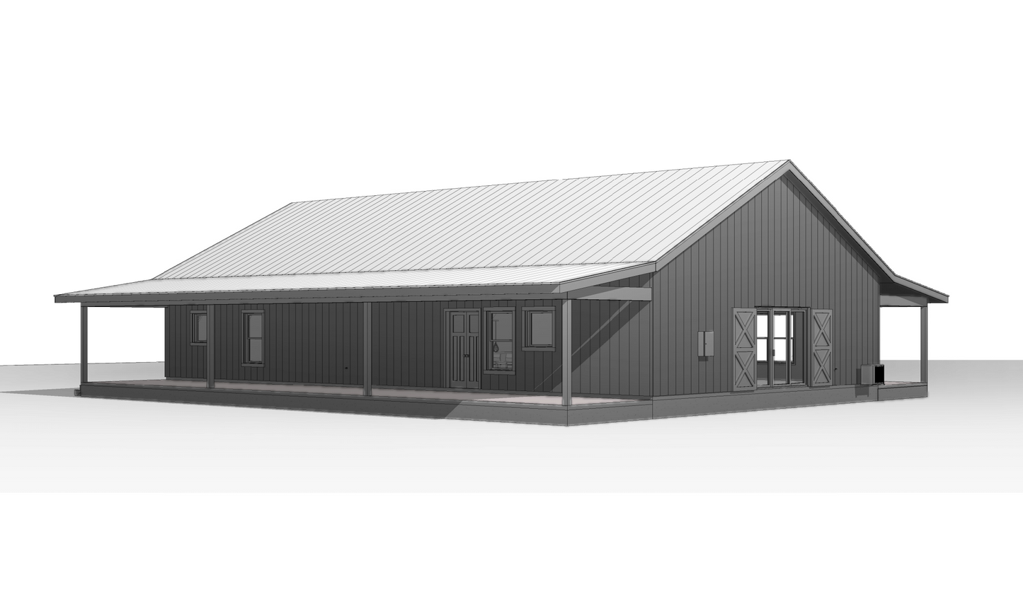 BCO-40007-K Kenneth Barndominium House Plan