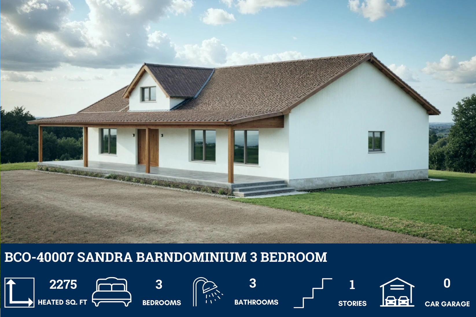BCO-40007 Sandra Barndominium House Plan – Barndominium Plans