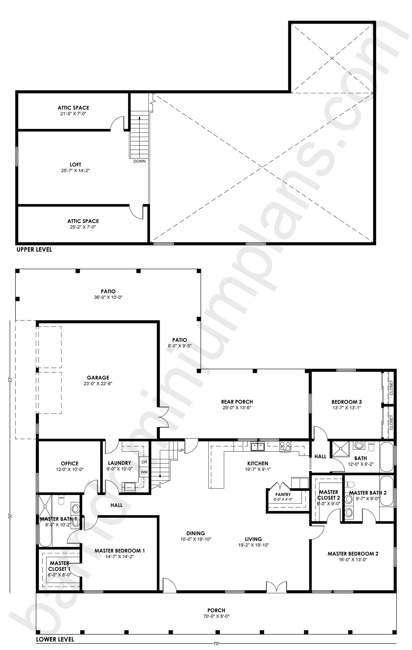 BCO-40020-M Barndominium House Plan