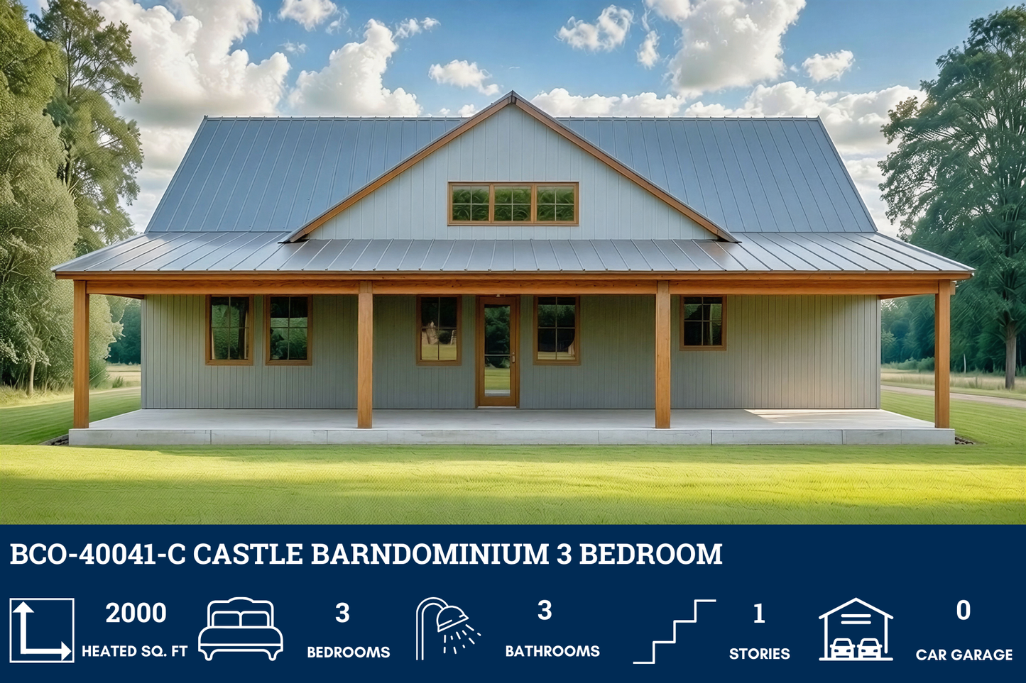 BCO-40041-C Castle Barndominium House Plan