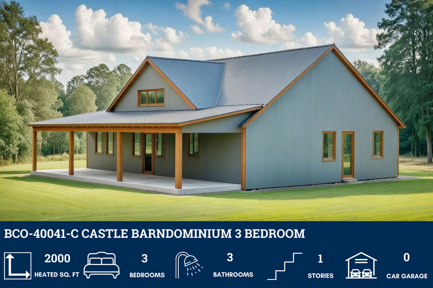 BCO-40041-C Castle Barndominium House Plan