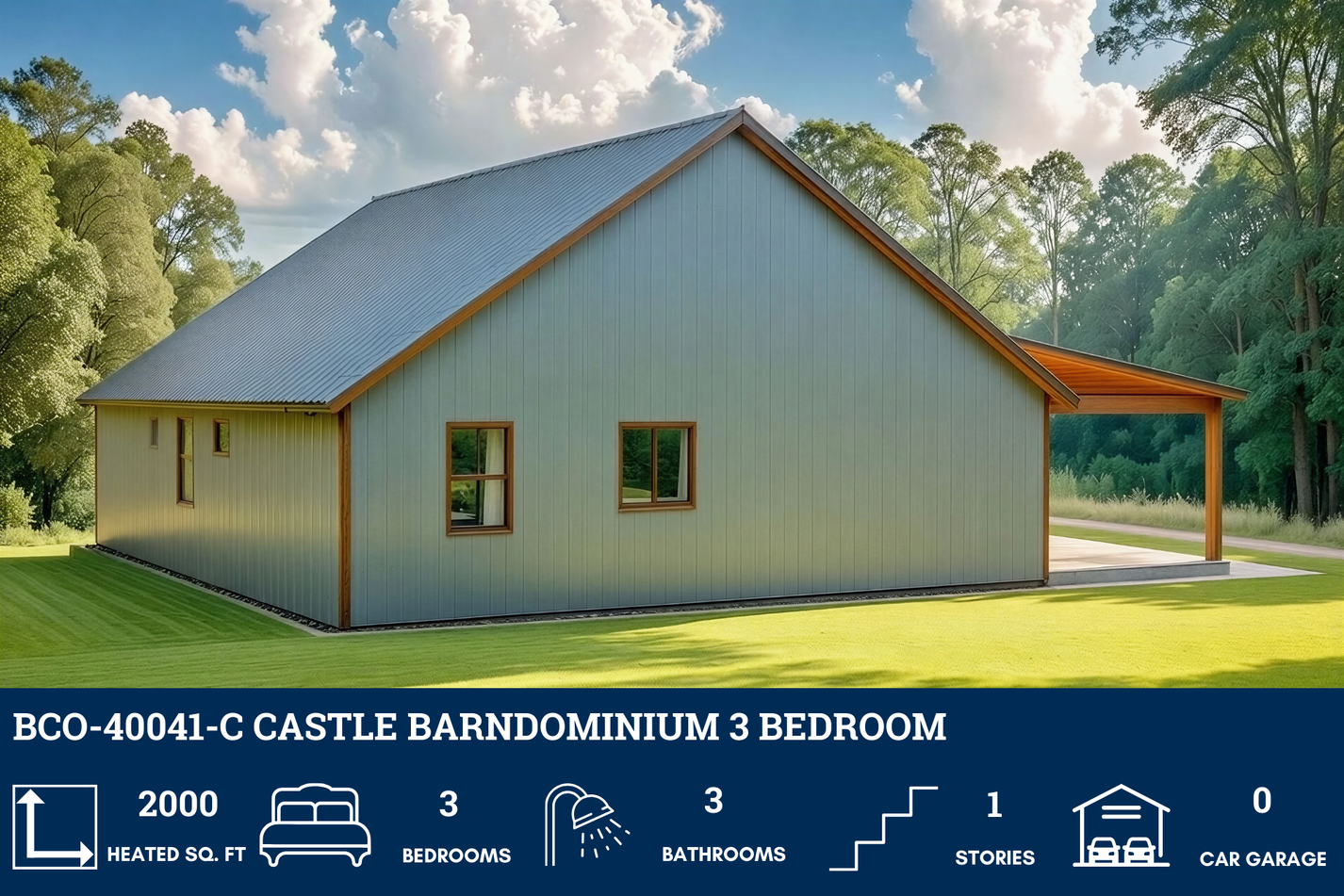 BCO-40041-C Castle Barndominium House Plan – Barndominium Plans