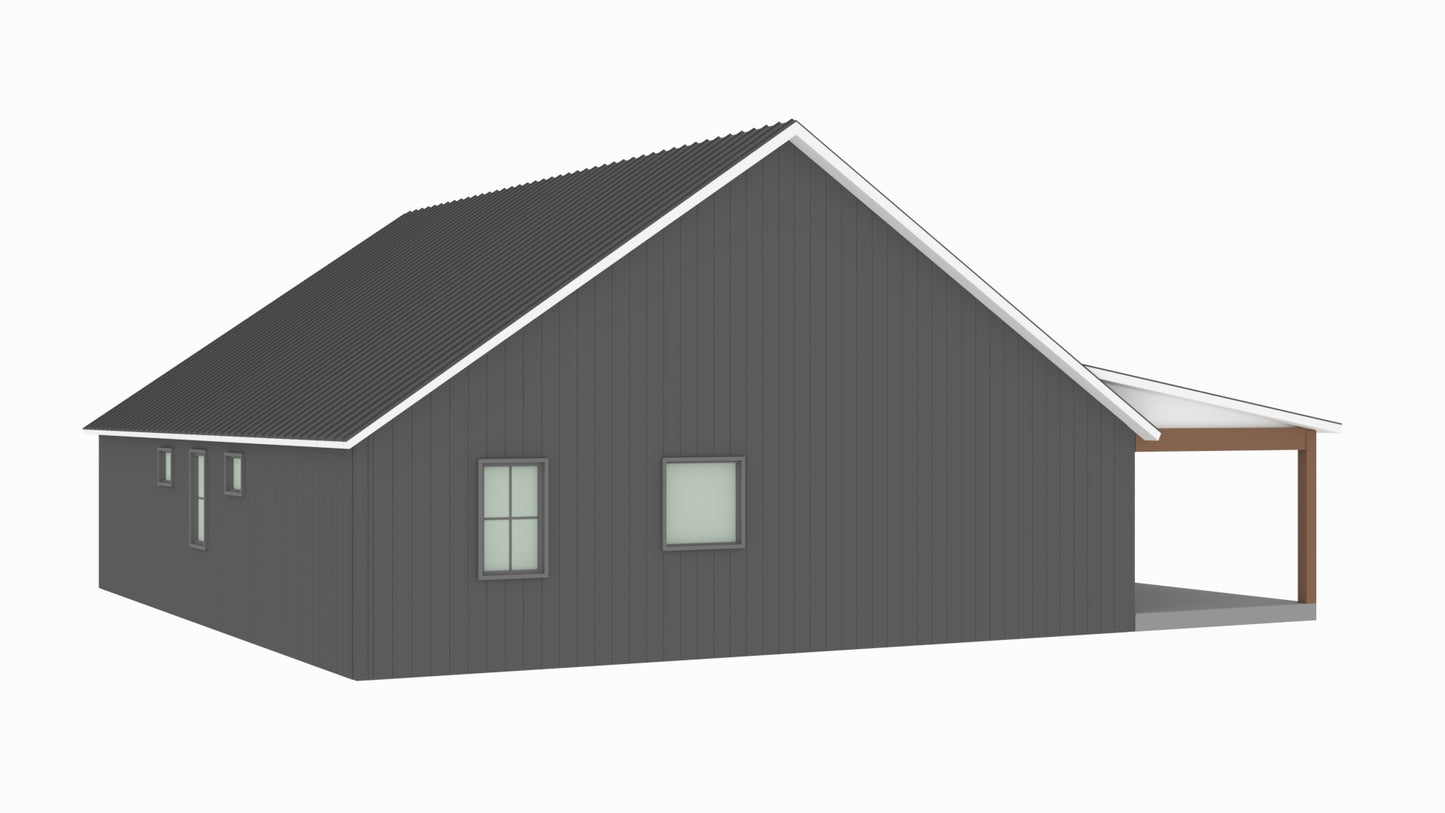 BCO-40041-C Castle Barndominium House Plan