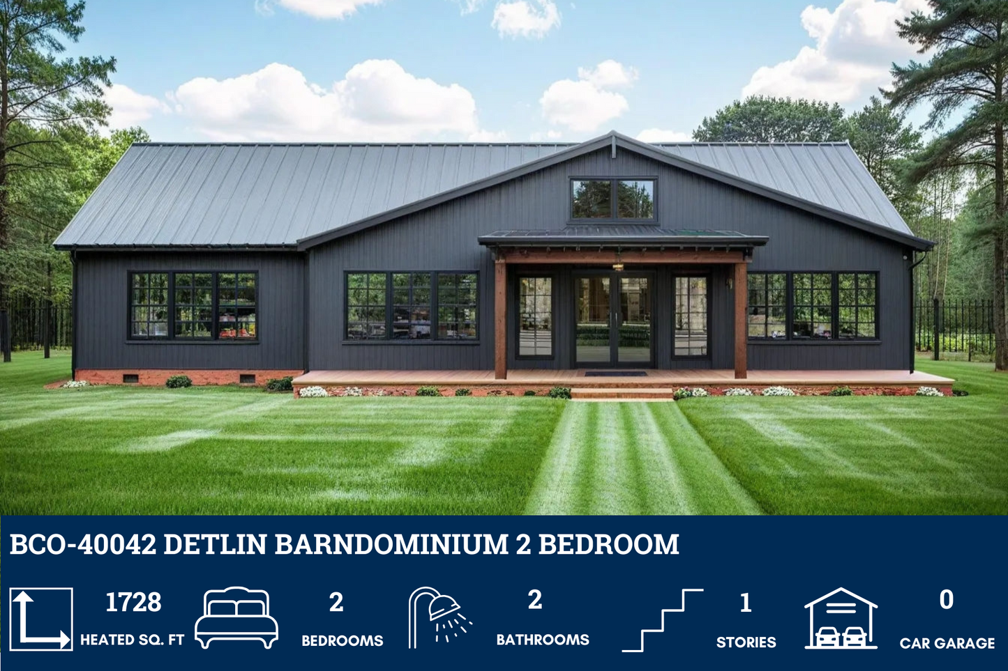 BCO-40042-2 Detlin Barndominium House Plan