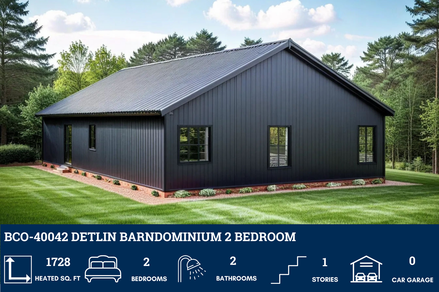 BCO-40042-2 Detlin Barndominium House Plan