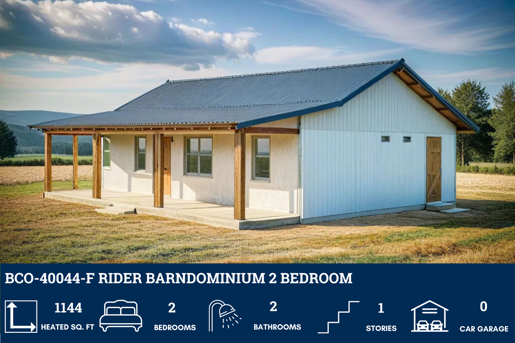 BCO-40044-F Rider Barndominium House Plan – Barndominium Plans