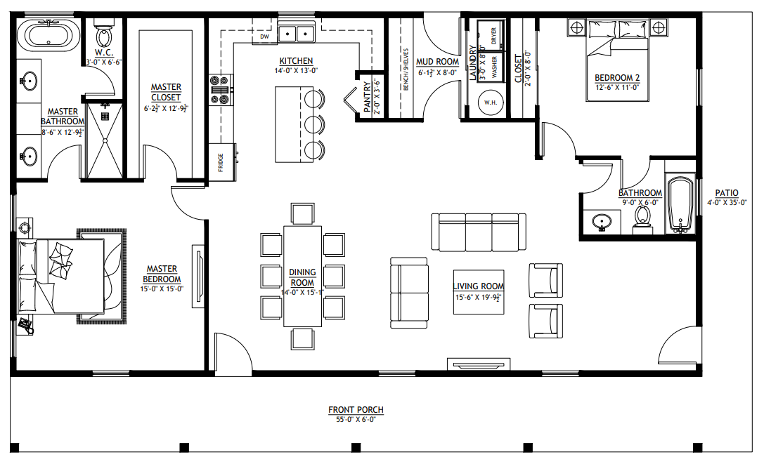 BCO-40051-M Martha Barndominium House Plan