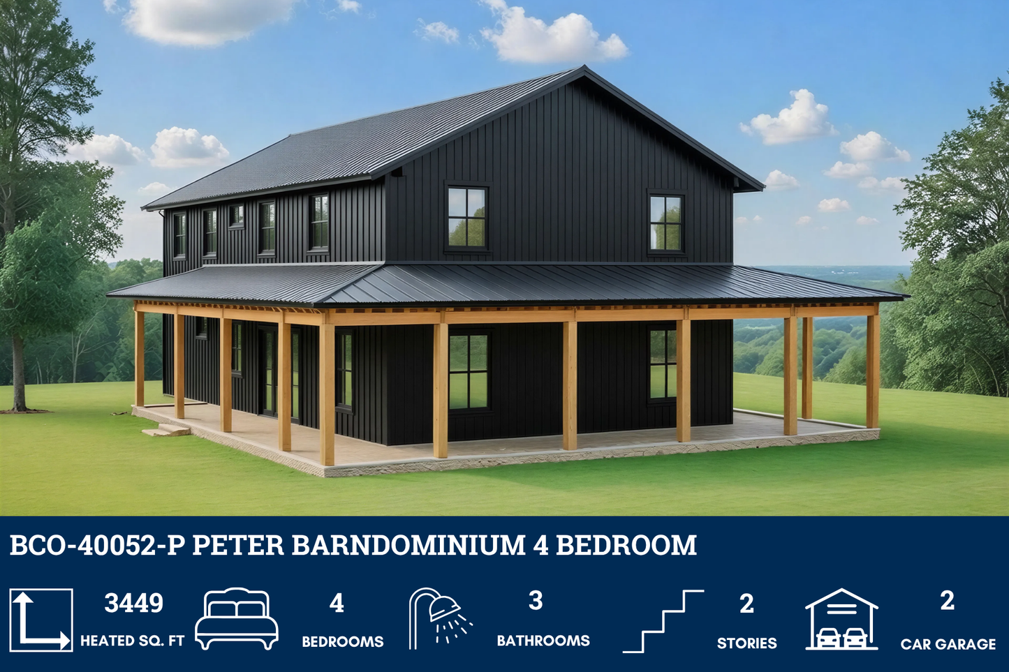 BCO-40052-P Peter Barndominium House Plan