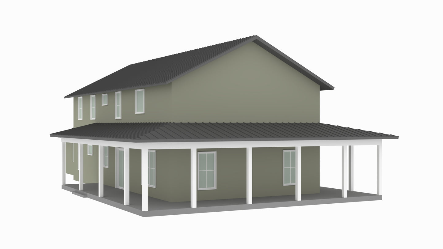 BCO-40052-P Peter Barndominium House Plan