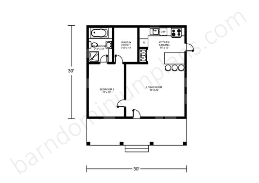 BCO-40058 Barndominium House Plan