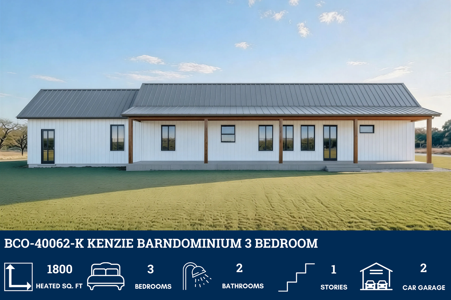 BCO-40062-K Kenzie Barndominium House Plan