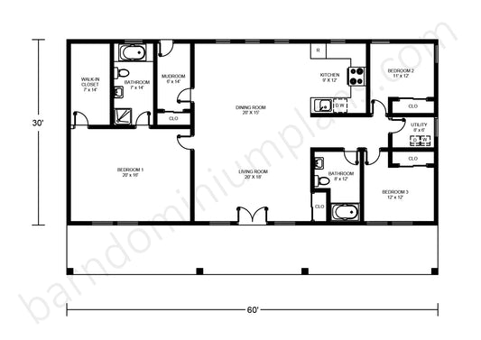 BCO-40062 Barndominium House Plan