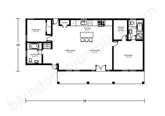BCO-40063 Barndominium House Plan