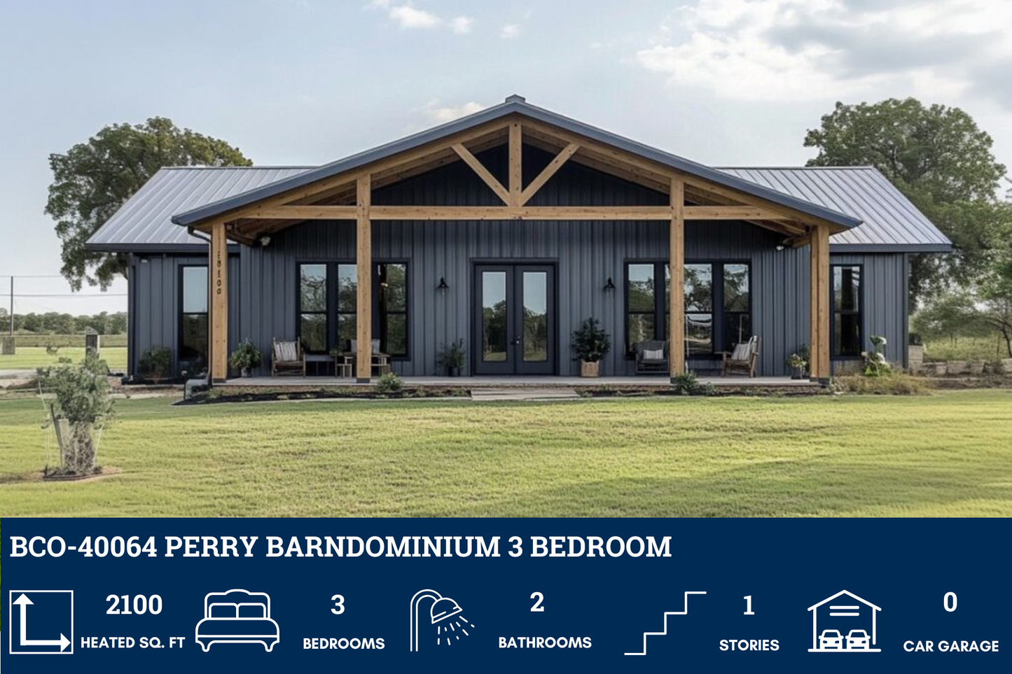 BCO-40064 Perry Barndominium House Plan