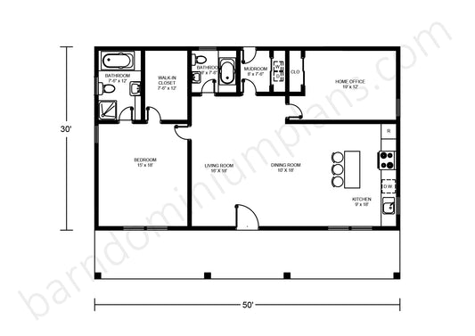 BCO-40065 Barndominium House Plan
