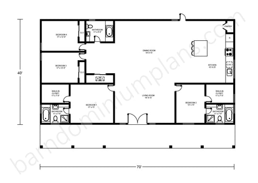 BCO-40066 Barndominium House Plan