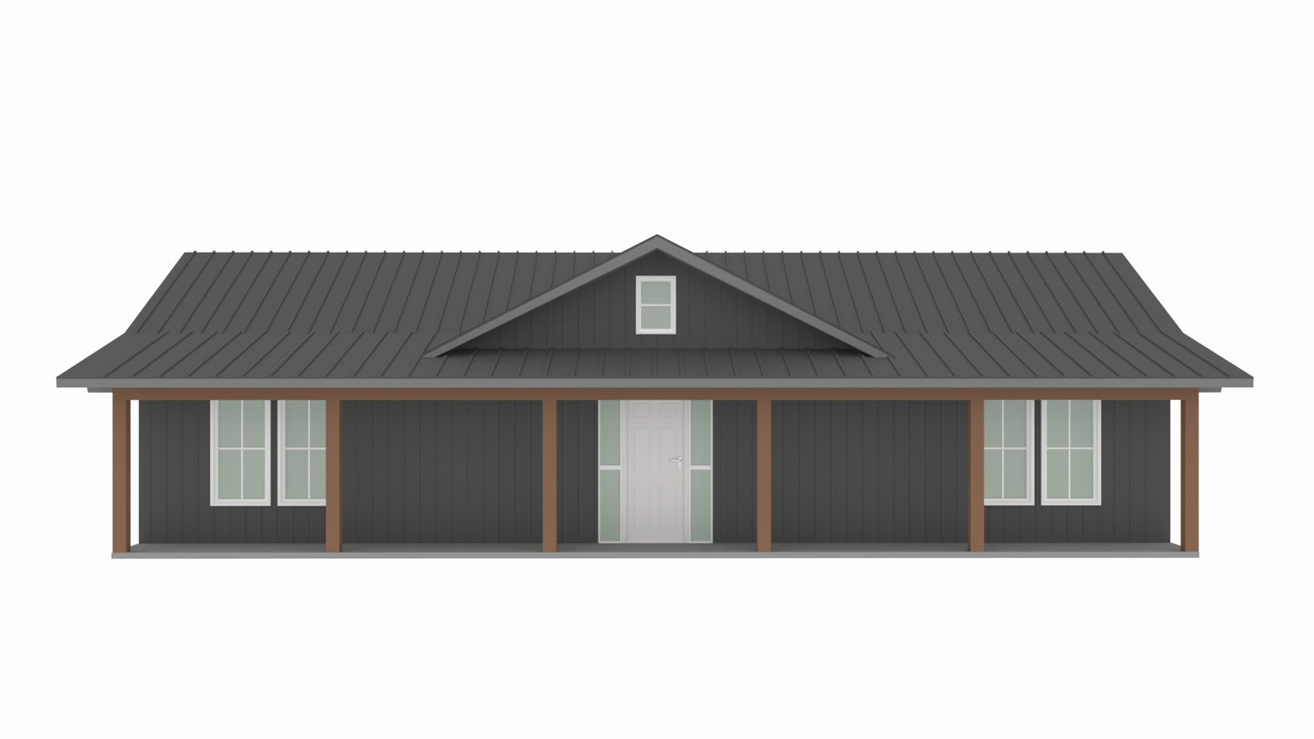 BCO-40067-W West Barndominium House Plan