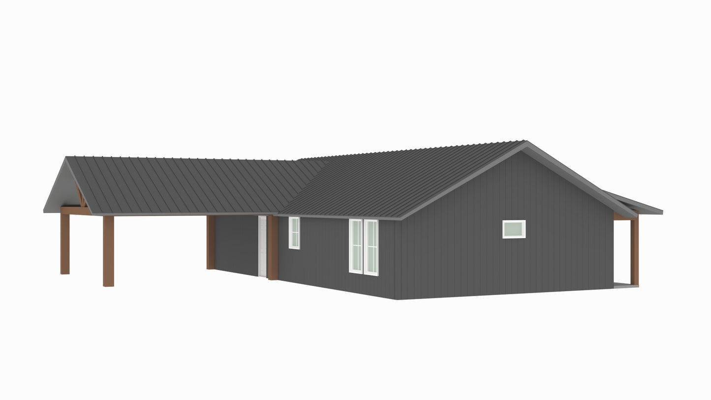 BCO-40067-W West Barndominium House Plan