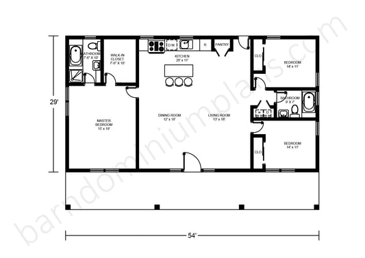 BCO-40067 Barndominium House Plan
