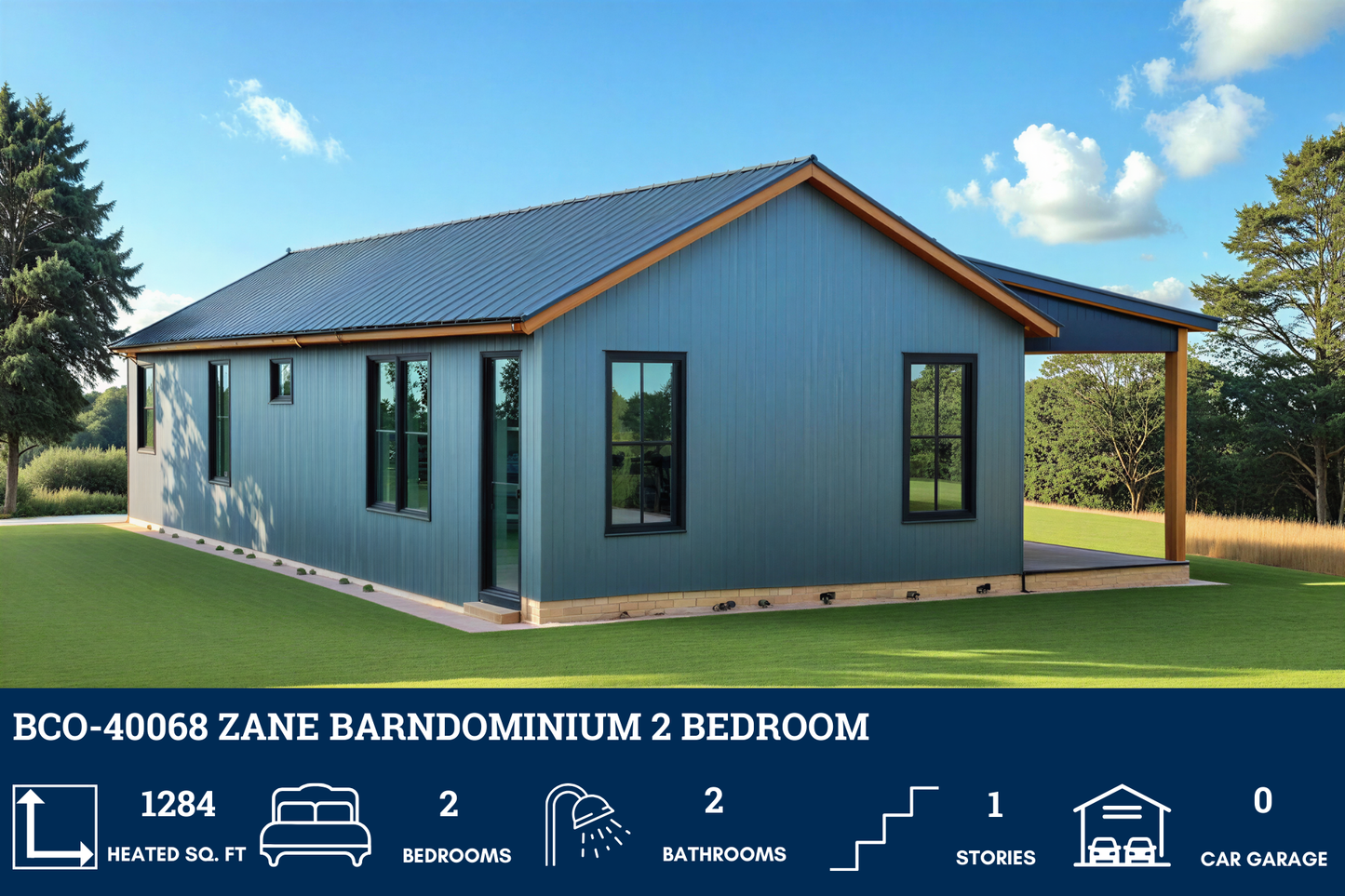 BCO-40068 Zane Barndominium House Plan