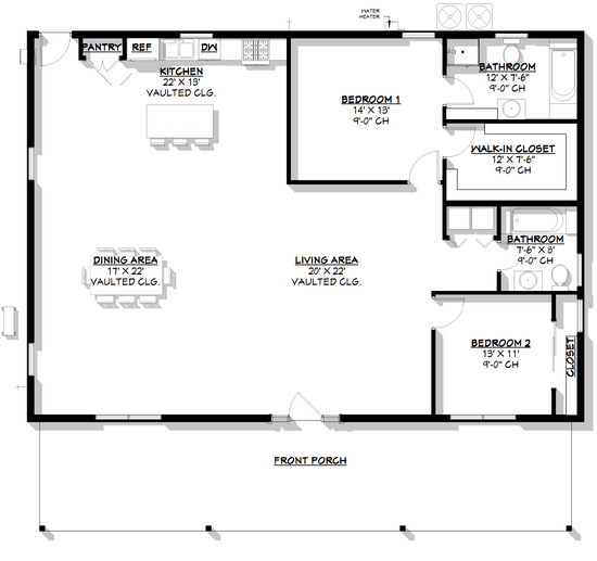 BCO-40069 Jay Barndominium House Plan – Barndominium Plans