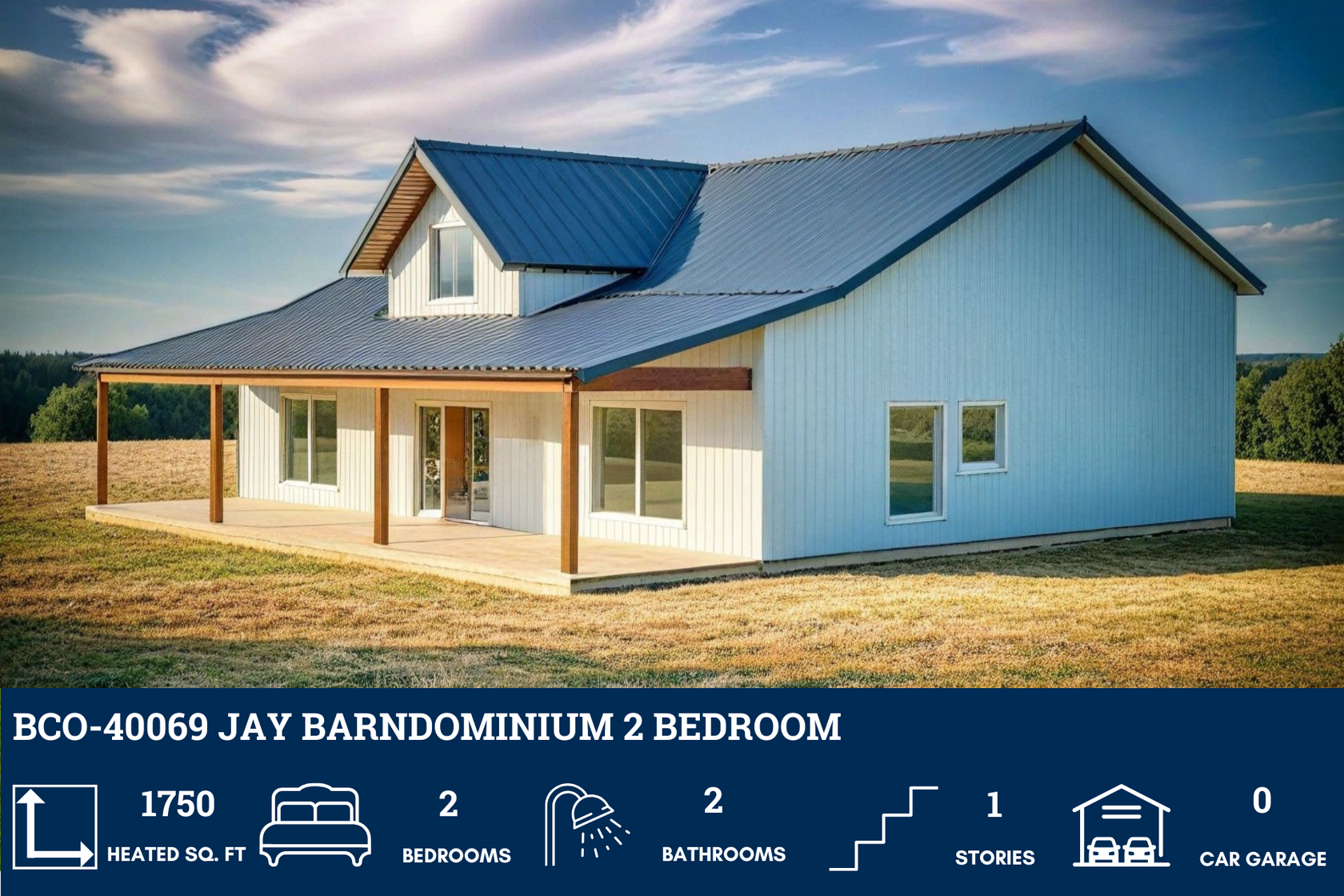 BCO-40069 Jay Barndominium House Plan – Barndominium Plans