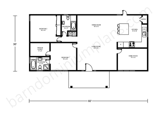 BCO-40070 Barndominium House Plan