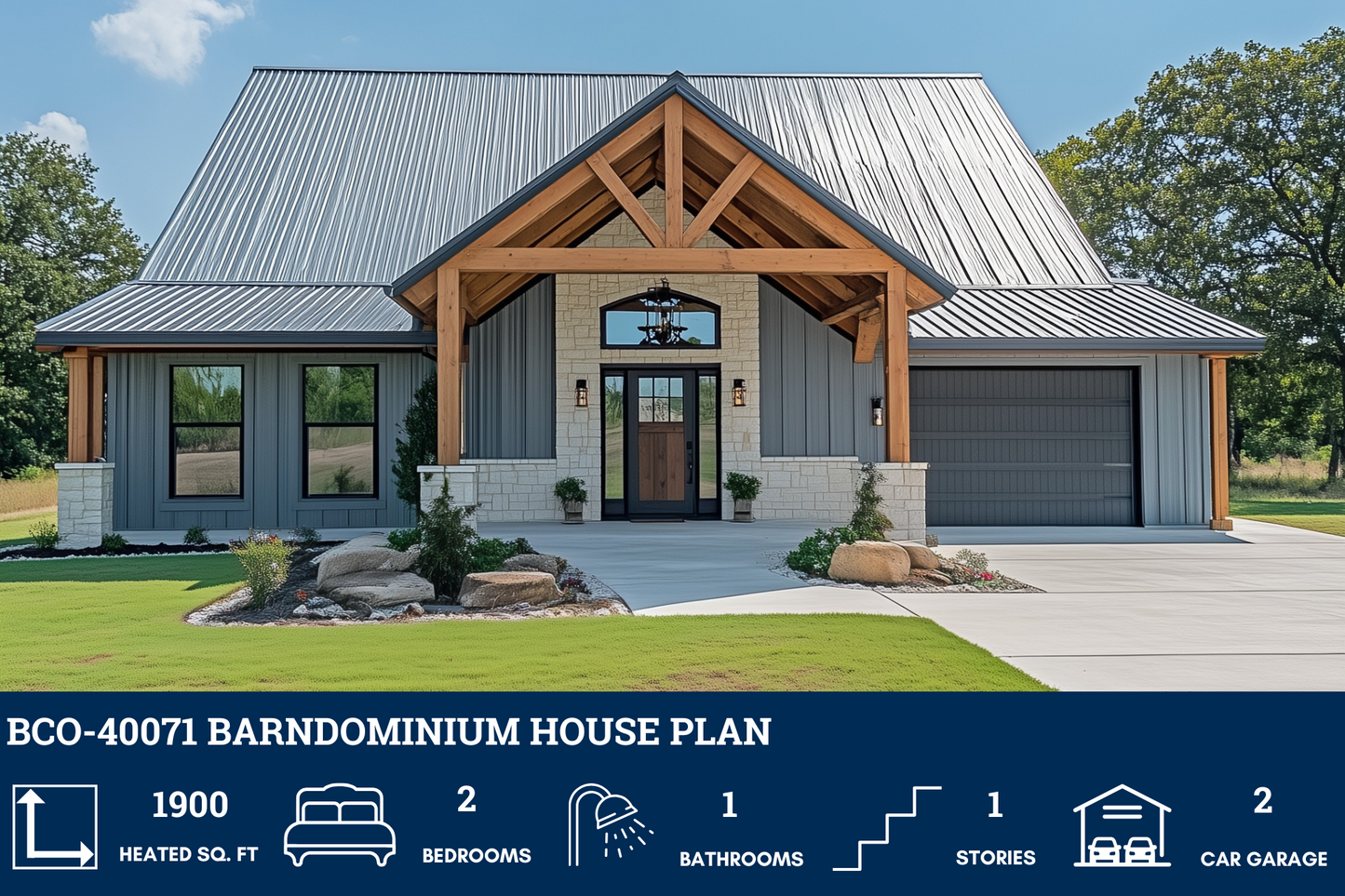 BCO-40071 Barndominium House Plan