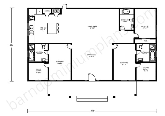BCO-40073 Barndominium House Plan
