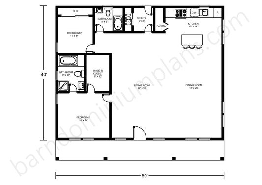 BCO-40074 Barndominium House Plan