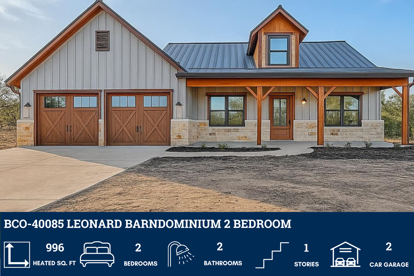 BCO-40085 Leonard Barndominium House Plan