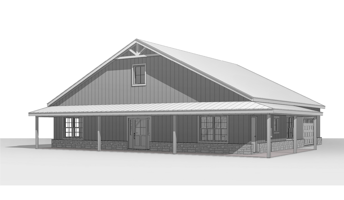 BCO-40092-R Rhonda Barndominium House Plan