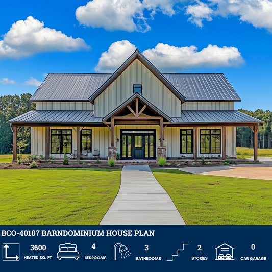 BCO-40107 Barndominium House Plan
