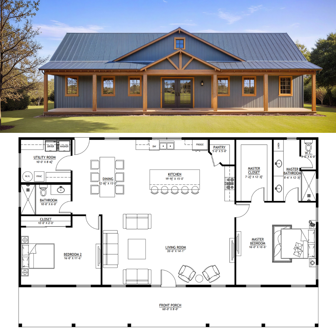 BCO-40112-M Mitchell Barndominium House Plan