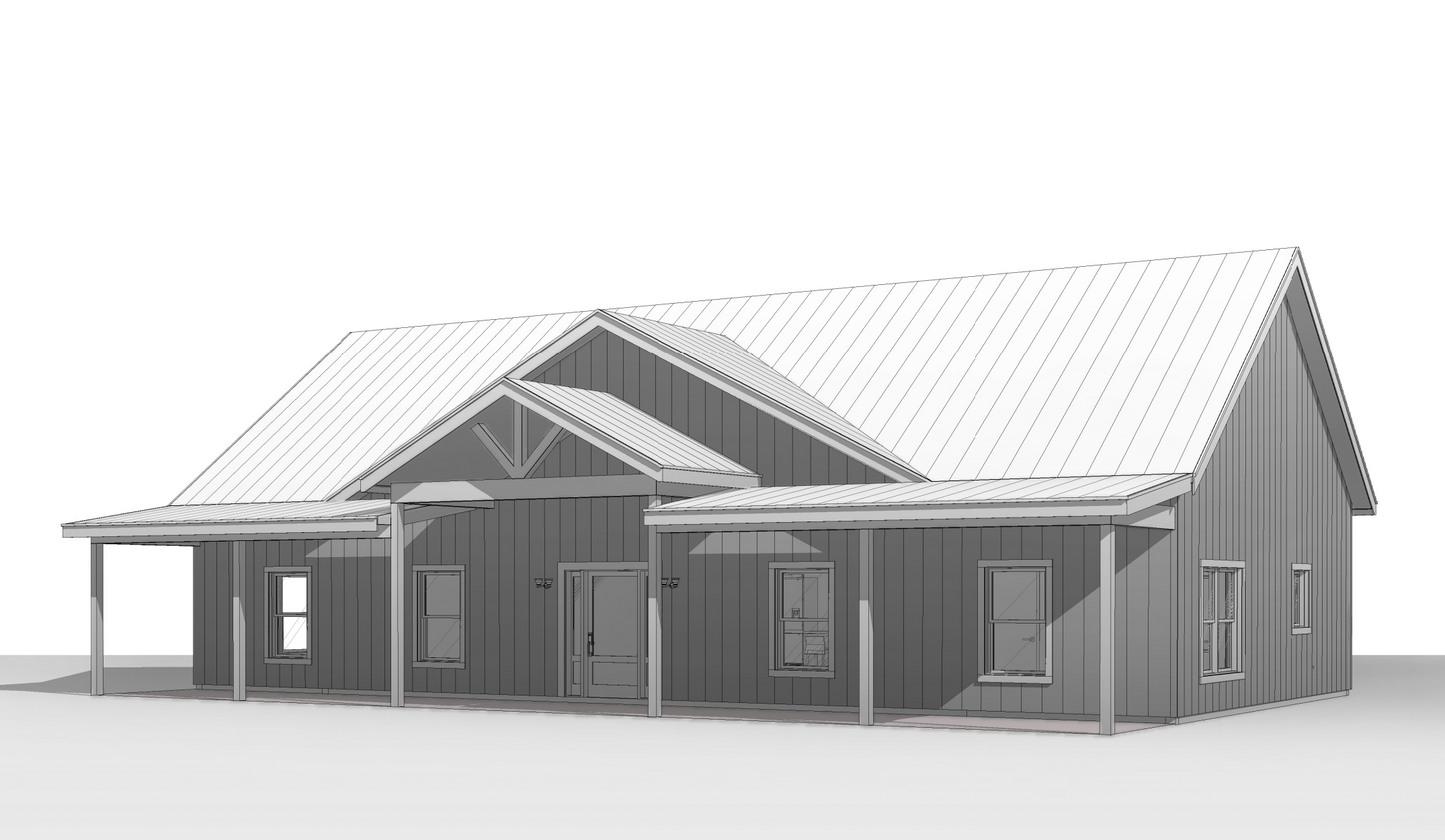 BCO-40112 Donald Barndominium House Plan