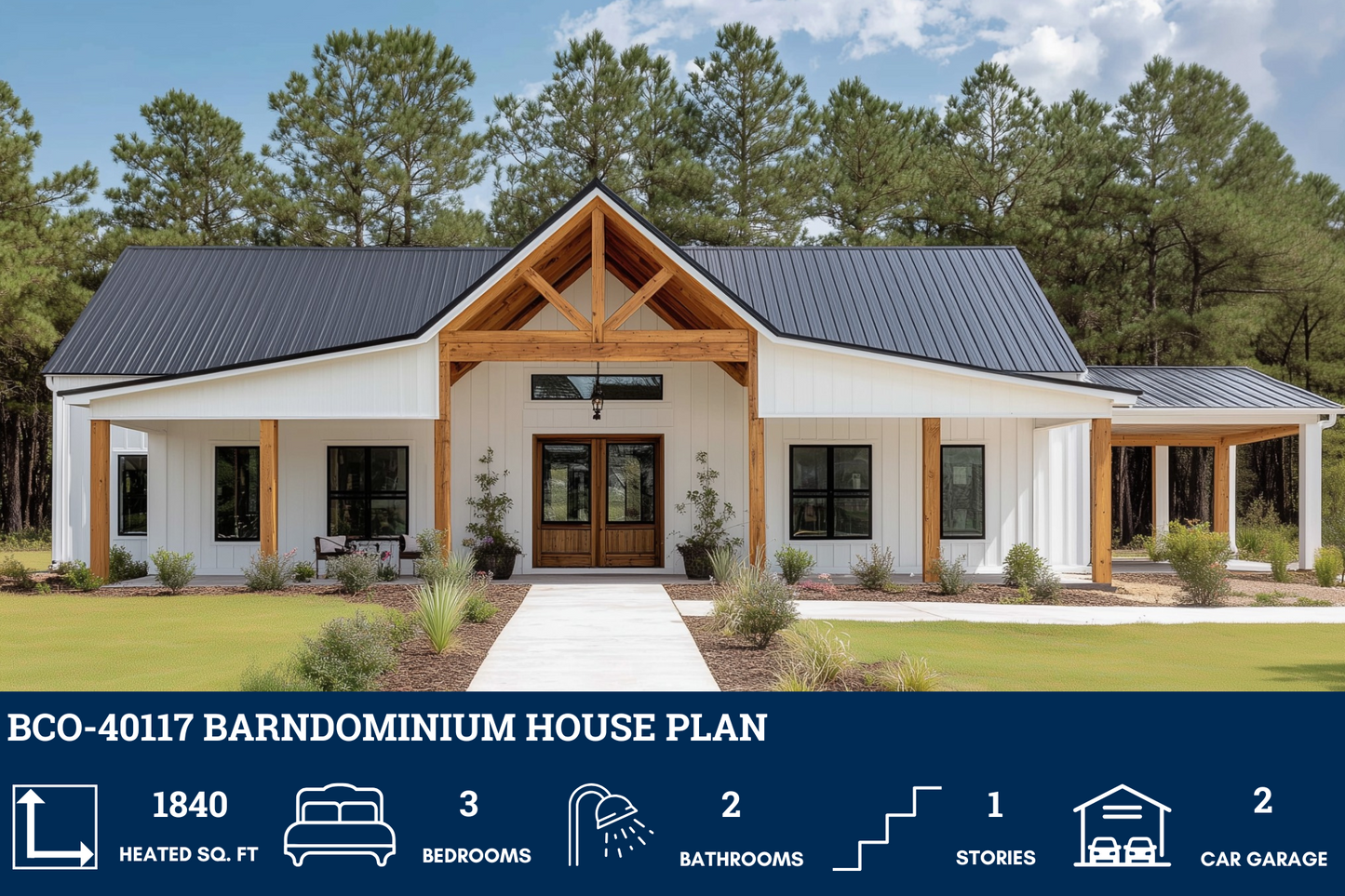 BCO-40117 Barndominium House Plan
