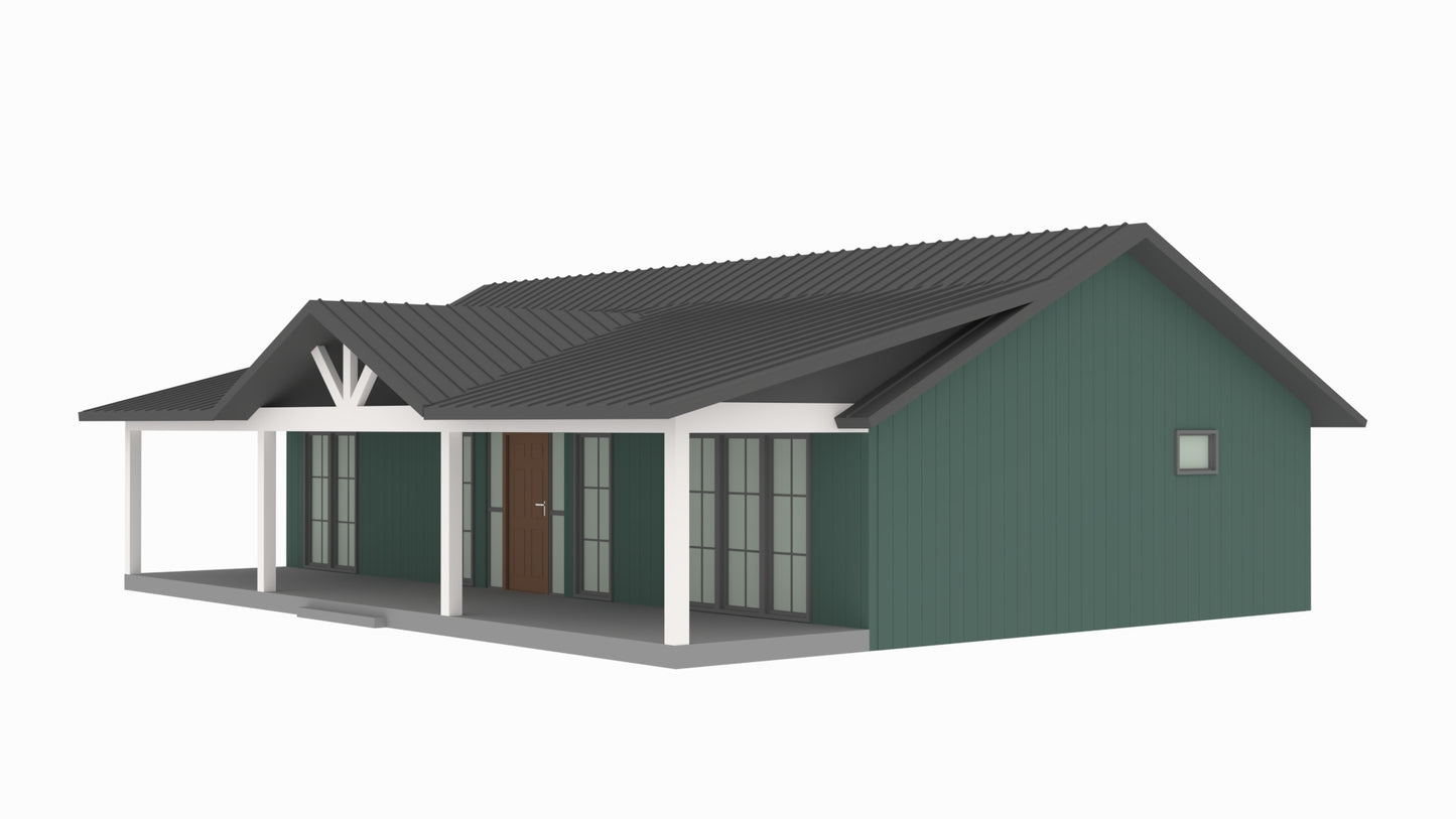 BCO-40122-C Calderon Barndominium House Plan