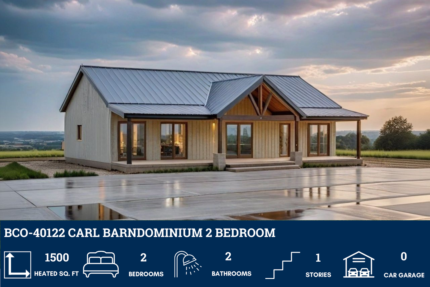 BCO-40122 Carl Barndominium House Plan